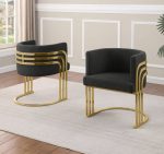 BQ-SC026 Teddy fabric Barrel chair with Gold base