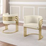 BQ- SC027 Teddy fabric Barrel chair with Gold base