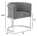 BQ-SC030: Teddy Fabric Side Chairs in Chrome - Image 2