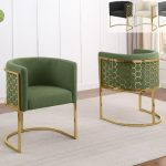 BQ-SC034-7: Teddy Fabric Side Chairs in Gold Chrome (4 Colors)