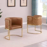 BQ-SC035L: Set of 2 Leathaire Side Chairs