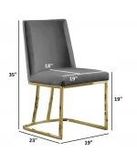 BQ-SC100 – 3: Velvet Chairs w/ Gold Chrome - Image 2