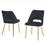 BQ-SC226-9: Set of 2 Gold Chrome Chairs