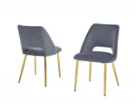 BQ-SC226-9: Set of 2 Gold Chrome Chairs - Image 3