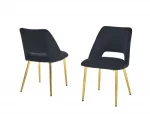 BQ-SC226-9: Set of 2 Gold Chrome Chairs - Image 4
