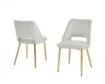 BQ-SC226-9: Set of 2 Gold Chrome Chairs - Image 5