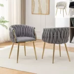 BQ-SC265-7: Braided Barrel Chairs with Boucle Fabric