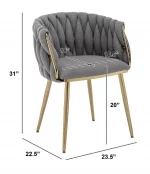 BQ-SC265-7: Braided Barrel Chairs with Boucle Fabric - Image 5