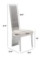 BQ-SC278 & SC279: Tall Slat Back Dining Side Chairs in Cream - Image 2