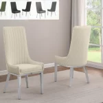 BQ-SC290-293 Teddy fabric side chair with Silver base