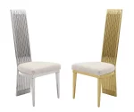 BQ-SC278 & SC279: Tall Slat Back Dining Side Chairs in Cream
