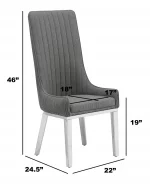 BQ-SC290-293 Teddy fabric side chair with Silver base - Image 2