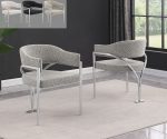 BQ-SC300-3: Boucle Fabric Side Chairs with Brushed Chrome