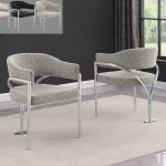 BQ-SC300-3: Boucle Fabric Side Chairs with Brushed Chrome