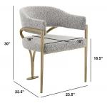 BQ-SC304-7: Boucle Fabric Side Chairs with Brushed Gold Chrome - Image 6