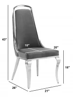 BQ- SC310 – 313 Velvet Chairs w/ Chrome - Image 2