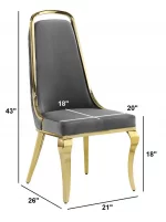 BQ-SC314 – 317 Velvet Chairs w/ Gold Chrome - Image 2