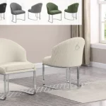BQ-SC370-373 Teddy upholstered side chair with Silver base