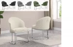 BQ-SC370-373 Teddy upholstered side chair with Silver base