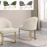 BQ-SC374-377 Teddy upholstered side chair with Gold base