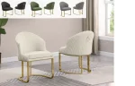 BQ-SC374-377 Teddy upholstered side chair with Gold base