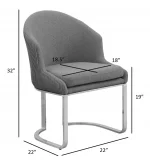 BQ-SC370-373 Teddy upholstered side chair with Silver base - Image 2