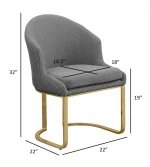 BQ-SC374-377 Teddy upholstered side chair with Gold base - Image 2