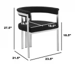 BQ-SC380-3: Boucle Fabric Side Chairs with Brushed Chrome - Image 2