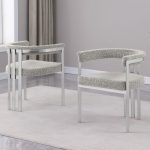 BQ-SC380-3: Boucle Fabric Side Chairs with Brushed Chrome