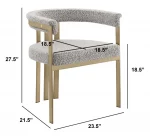 BQ-SC384-7: Boucle Fabric Side Chairs with Brushed Gold Chrome - Image 2