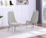 BQ-SC410 –3: Sleek Iron Framed Side Chairs with Boucle Fabric