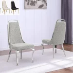 BQ-SC410 –3: Sleek Iron Framed Side Chairs with Boucle Fabric