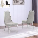BQ-SC414 –7: Sleek Iron Framed Side Chairs with Boucle Fabric