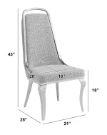 BQ-SC410 –3: Sleek Iron Framed Side Chairs with Boucle Fabric - Image 2