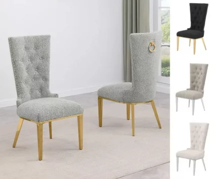 BQ-SC434 – 7: Boucle Tufted Dining Chairs