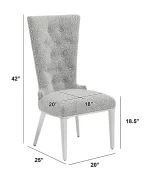 BQ- SC430 – 3: Boucle Tufted Dining Chairs - Image 2