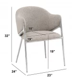 BQ-SC454 – 7: Teddy Boucle Fabric Side Chairs - Image 2