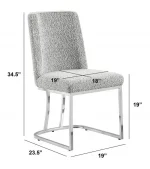 BQ-SC504 – 7: Boucle Sled Side Chairs w/ Chrome - Image 2