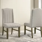 BQ- SC531: Beige Fabric Upholstered Side Chairs