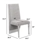 BQ- SC560-3: Boucle Fabric Side Chairs with Chrome - Image 2