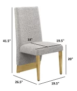 BQ-SC564-7: Boucle Fabric Side Chairs with Gold Chrome - Image 6