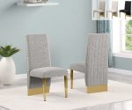 BQ-SC564-7: Boucle Fabric Side Chairs with Gold Chrome