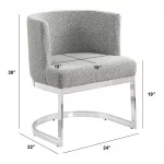 BQ-SC590 – 3: Single Boucle Sled Chair w/ Chrome - Image 2