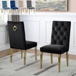 BQ-SC74-9: Button Tufted Side Chairs w Chrome