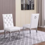 BQ-SC70-72, 89: Button Tufted Side Chairs w Chrome