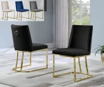 BQ-SC100 – 3: Velvet Chairs w/ Gold Chrome