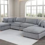 SE05 – 6PC:2CC+2AC+2OT 7: 40″x40″ Modular Sectional in Boucle Fabric