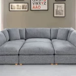 BQSE05 –6PC:2CC+3AC+1OT 7: 40″x40″ Modular Sectional in Boucle Fabric