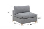 BQSE05 – 5PC: 3CC+2AC 7: 40″x40″ Modular Sectional in Boucle Fabric - Image 2