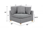 BQSE05 – 5PC: 3CC+2AC 7: 40″x40″ Modular Sectional in Boucle Fabric - Image 3